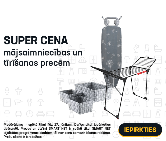Super cena mājsaimniecības un tīrīšanas precēm