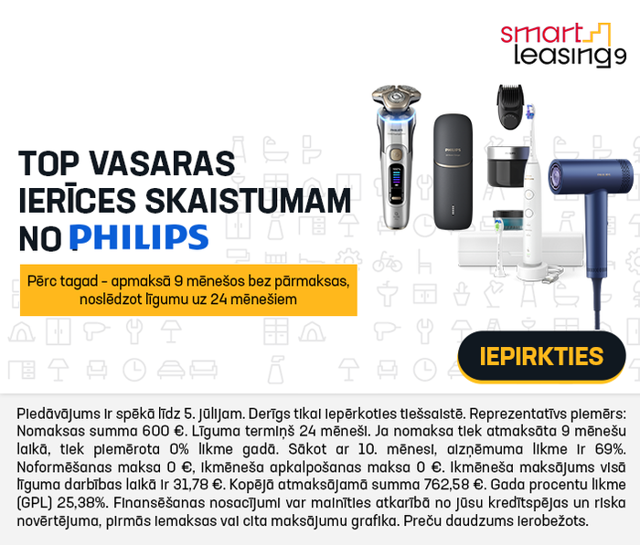 TOP vasaras ierīces skaistumam no Philips! Pērc tagad – apmaksā 9 mēnešos bez pārmaksas, noslēdzot līgumu uz 24 mēnešiem