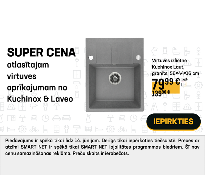 Super cena atlasītajam virtuves aprīkojumam no Kuchinox & Laveo