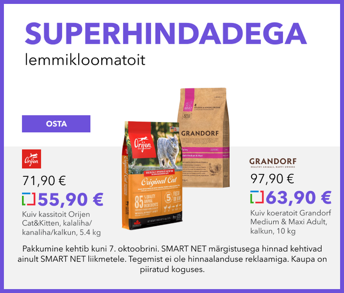 Superhindadega lemmikloomatoit