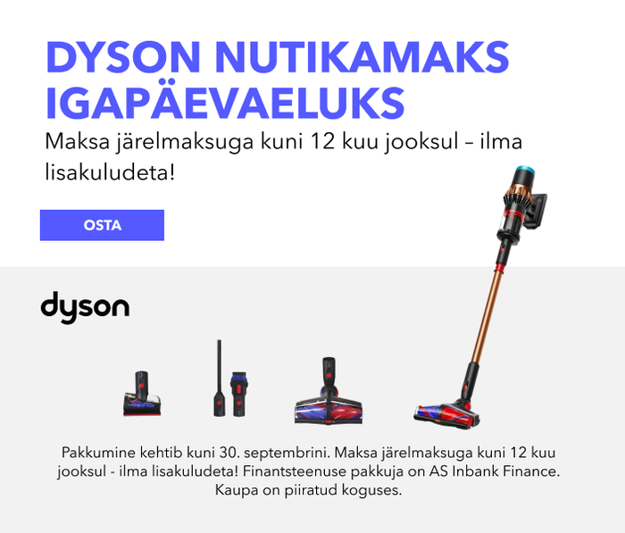 Dyson nutikamaks igapäevaeluks. Maksa järelmaksuga kuni 12 kuu jooksul – ilma lisakuludeta!