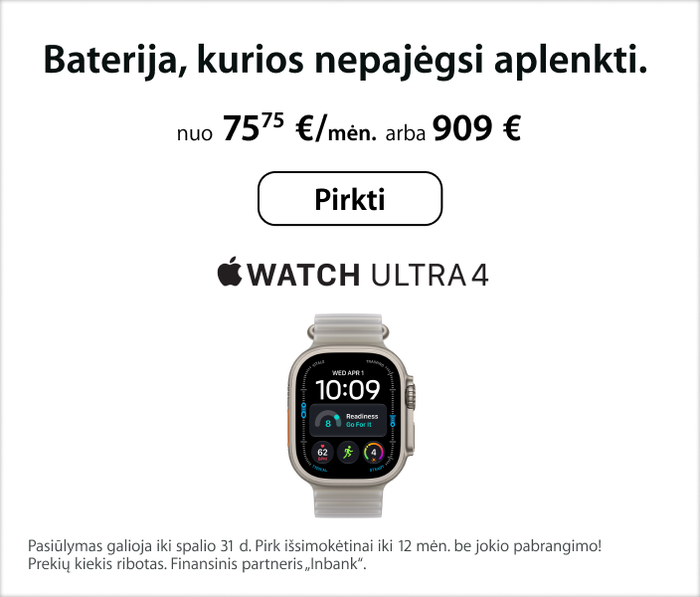 Baterija, kurios nepajėgsi aplenkti.
