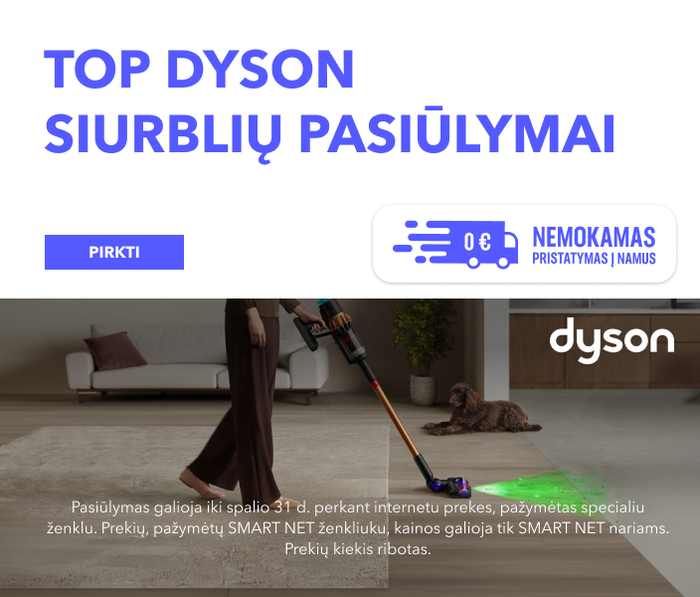 TOP Dyson siurblių pasiūlymai
