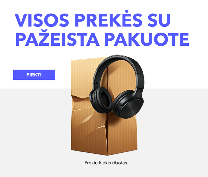 Visos prekės su pažeista pakuote