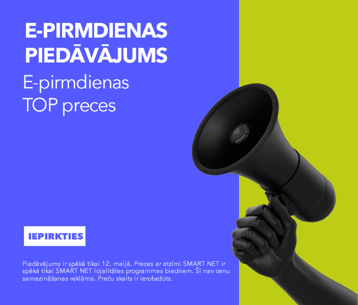 E-pirmdienas piedāvājums! E-pirmdienas TOP preces