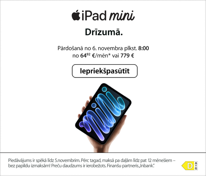 iPad mini Drīzumā.