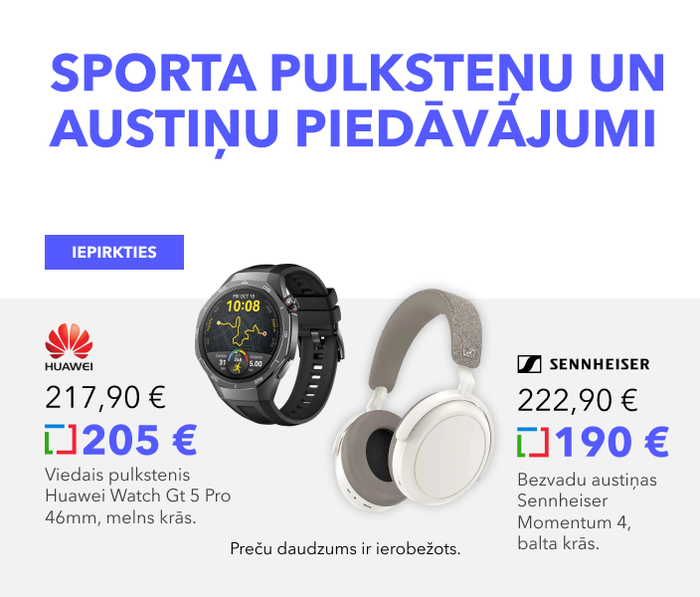 Sporta pulksteņu un austiņu piedāvājumi