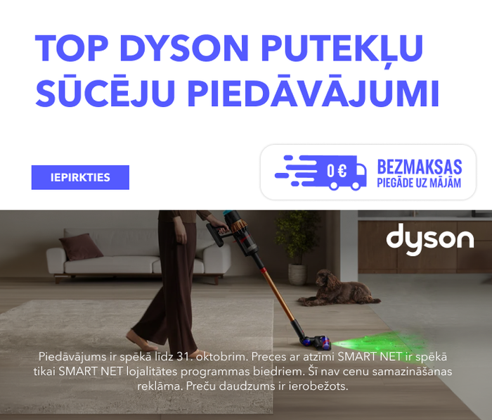 TOP Dyson putekļu sūcēju piedāvājumi
