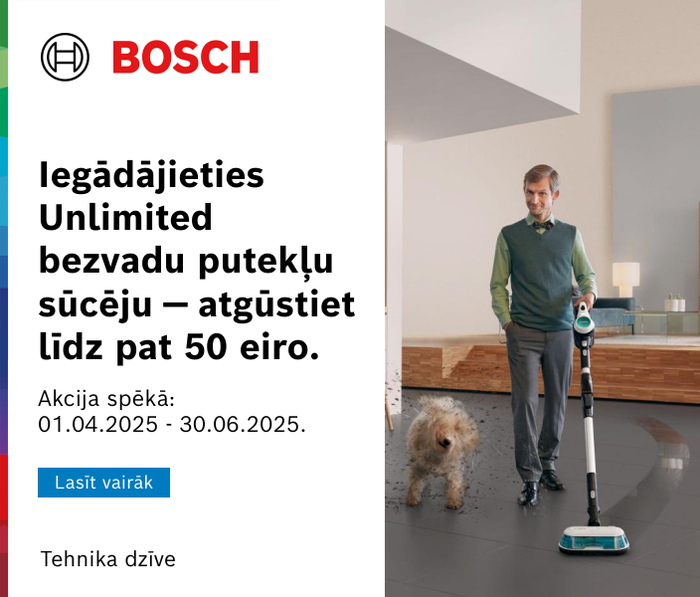 Iegādājieties Unlimited bezvadu putekļu sūcēju - atgūstiet līdz pat 50 eiro.