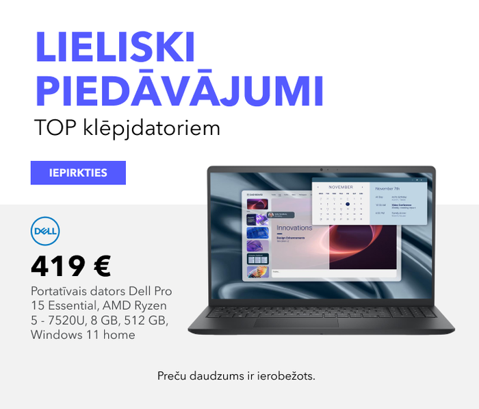 Lieliski piedāvājumi TOP klēpjdatoriem