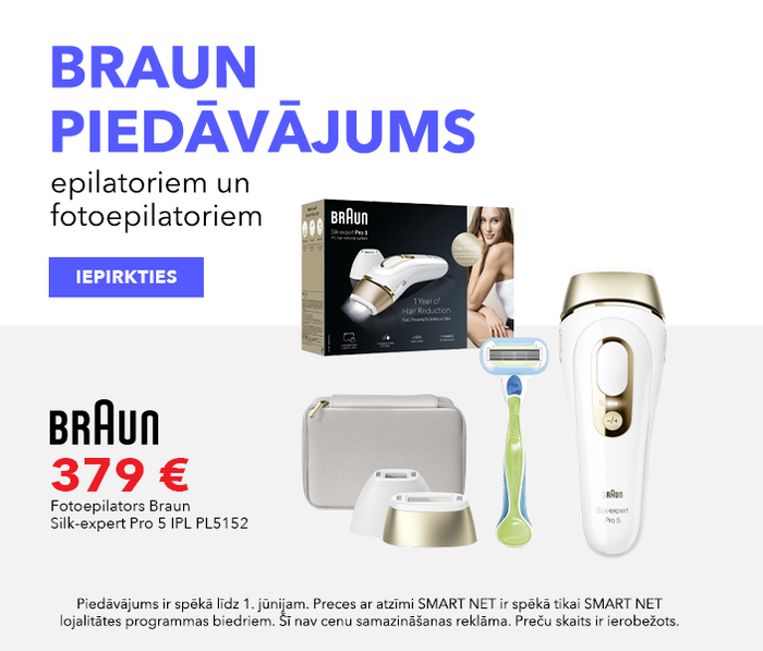 Braun piedāvājumi epilatoriem un fotoepilatoriem