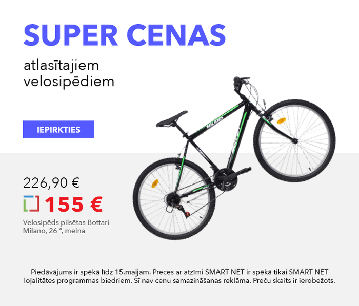 Super cenas atlasītajiem velosipēdiem