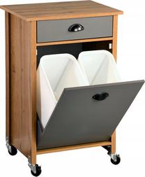 Virtuvinė spintelė su rūšiavimo krepšiais Kesper, ruda/pilka, 50 cm x 37 cm x 79 cm