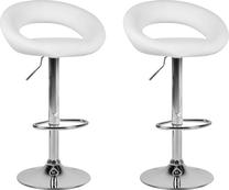 Kėdžių rinkinys Beliani Peoria, blizgi, balta, 40 cm x 54 cm x 79 - 101 cm, 2 vnt.