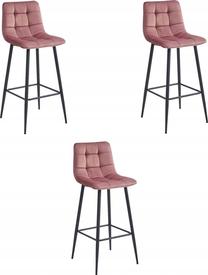 Kėdžių rinkinys Leobert Arceto, juoda/rožinė, 43.5 cm x 32.5 cm x 104 cm, 3 vnt.