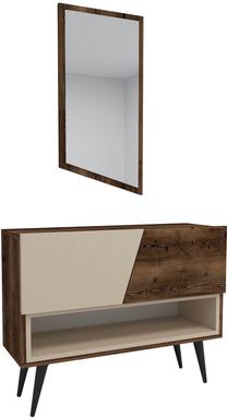 Konsolinis staliukas Kalune Design Aren, riešuto/smėlio, 40 cm x 160 cm x 78.6 cm