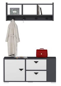 Batų dėžė Kalune Design Midnight 475OLV2605, antracito/balta, 35 cm x 90 cm x 51.6 cm