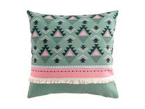 Dekoratyvinė pagalvėlė Douceur Esmeralda, žalia/rožinė, 45 cm x 45 cm