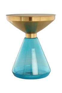 Kavos staliukas Kayoom Roman 325, mėlynas/aukso, 41.5 cm x 41.5 cm x 52 cm