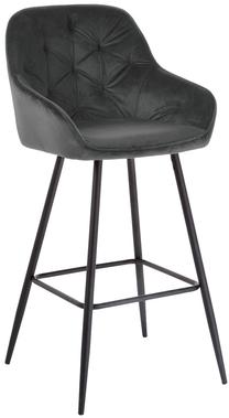 Baro kėdė Home4you Brita 10359, matinė, tamsiai pilka, 53 cm x 55 cm x 109 cm