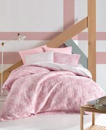 Patalynės užvalkalų komplektas Mijolnir Best 129CTN9299, baltas/rožinis, 220 x 230 cm