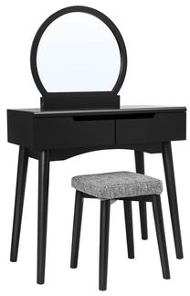 Kosmetinis staliukas Songmics Vasagle URDT11BK, juodas, 80 cm x 40 cm x 128 cm, su veidrodžiu