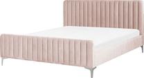 Lova dvigulė Shumee Lunan, 160 x 200 cm, šviesiai rožinė, be čiužinio, su grotelėmis