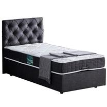 Lova viengulė Kalune Design Eylul, 100 x 200 cm, antracito, su čiužiniu, su grotelėmis