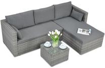 Lauko baldų komplektas Lizbona, pilkas, 3 vietų