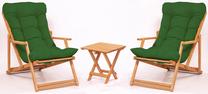 Lauko baldų komplektas Floriane Garden MY007, žalias/medžio, 2 vietų