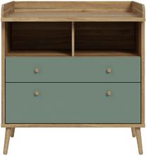 Komoda Forte WQNK214-M748, žalia/rusva, 89.8 cm x 77 cm x 94.4 cm