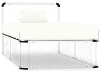 Lova viengulė VLX Metal 284581, 100 x 200 cm, balta, be čiužinio, su grotelėmis