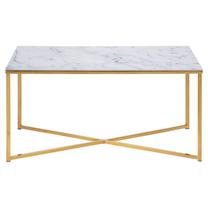 Kavos staliukas Alisma 61457, aukso/baltas, 50 cm x 90 cm x 45 cm