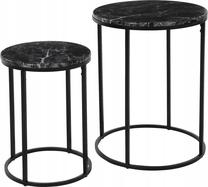 Kavos staliukų komplektas, juoda, 30 cm x 30 cm x 40.5 cm