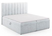 Lova dvigulė continental Micadoni Home Kelp, 140 x 200 cm, šviesiai pilka, su čiužiniu