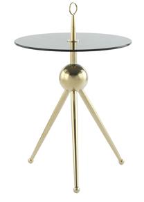 Kavos staliukas Kayoom Ontario 325, aukso/pilkas, 46 cm x 46 cm x 53 cm