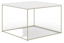 Kavos staliukas ADRK Roni, aukso/baltas, 65 cm x 65 cm x 37 cm