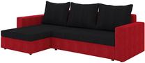 Kampinė sofa Livio Alova 04, Alova 46, juoda/raudona, 150 x 237 cm x 90 cm