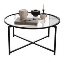 Kavos staliukas Kalune Design Sun S403, juodas, 83 cm x 83 cm x 40 cm