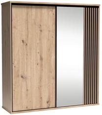 Spinta Cali C15, ruda/juoda, 199 cm x 60 cm x 216 cm, su veidrodžiu