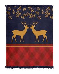 Kalėdinis pledas Detexpol Orvieto KDX-80, mėlynas/raudonas/geltonas, 150 cm x 200 cm