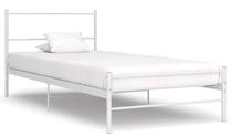 Lova viengulė VLX Bed Frame, 100 x 200 cm, balta, be čiužinio, su grotelėmis