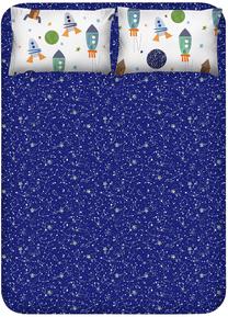 Patalynės užvalkalų komplektas Mijolnir Spacex 162ELR0674, balta/tamsiai mėlyna/žalia