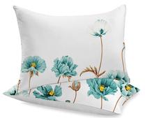 Pagalvės užvalkalas Rustilė Milky Flowers 285, ruda/balta/žydra, 60 cm x 60 cm