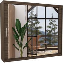 Spinta ADRK Chester, šokolado, 58 cm x 250 cm x 215 cm, su veidrodžiu