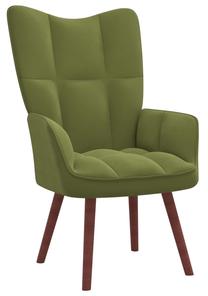 Krėslas VLX Relaxing Velvet 328054, šviesiai žalia, 69 cm x 61.5 cm x 95.5 cm