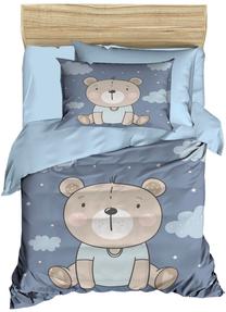 Vaikiškas patalynės užvalkalų komplektas Mijolnir PH161, mėlyna/ruda, 100 x 150 cm