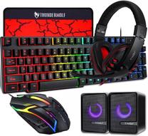 Klaviatūros ir pelės komplektas T-Wolf TF850 5 in 1 Gaming Set, EN, juoda