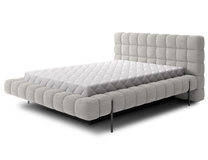 Lova pusantros vietos Magentta Royal, 140 x 200 cm, blyški pilka, be čiužinio, su grotelėmis