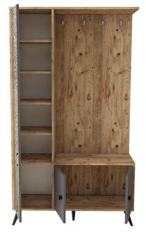 Prieškambario spinta Kalune Design VL65-222, ruda/pilka, 40 cm x 199.3 cm x 192.2 cm